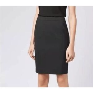 Hugo Boss Veronice Wool Pencil Skirt Charcoal Gray Back Slit Zip Closure Size 8